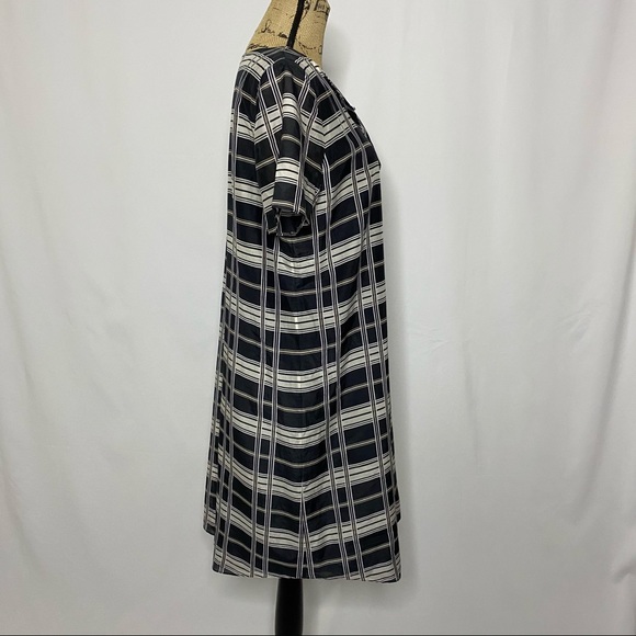 Theory Plaid Silk Blend Shift Dress - Picture 4 of 10